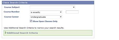 Class search screengrab
