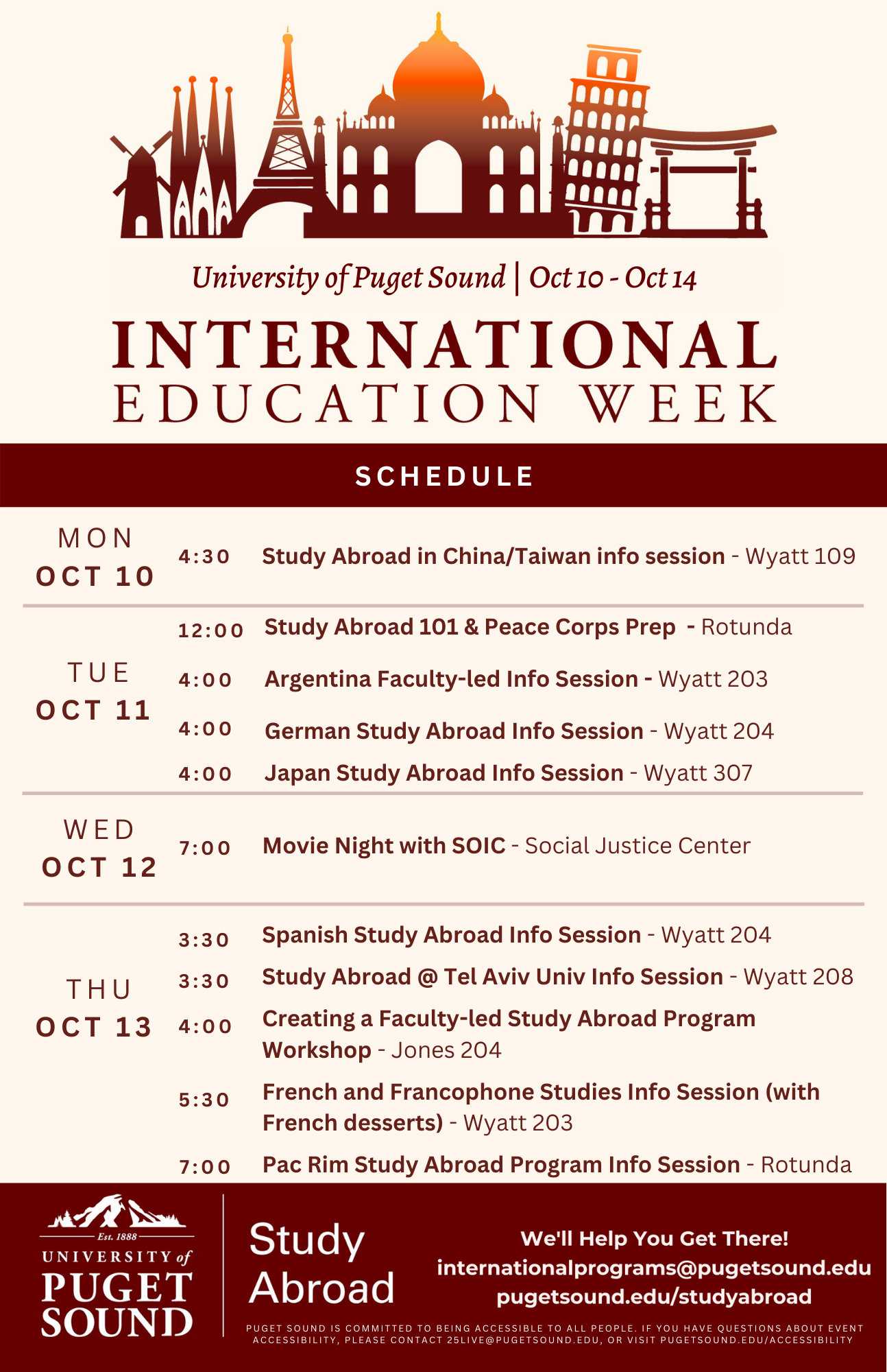 International Education Week schedule