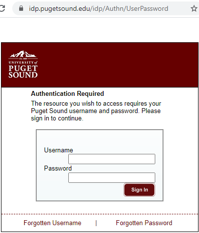 Authentication required screenshot