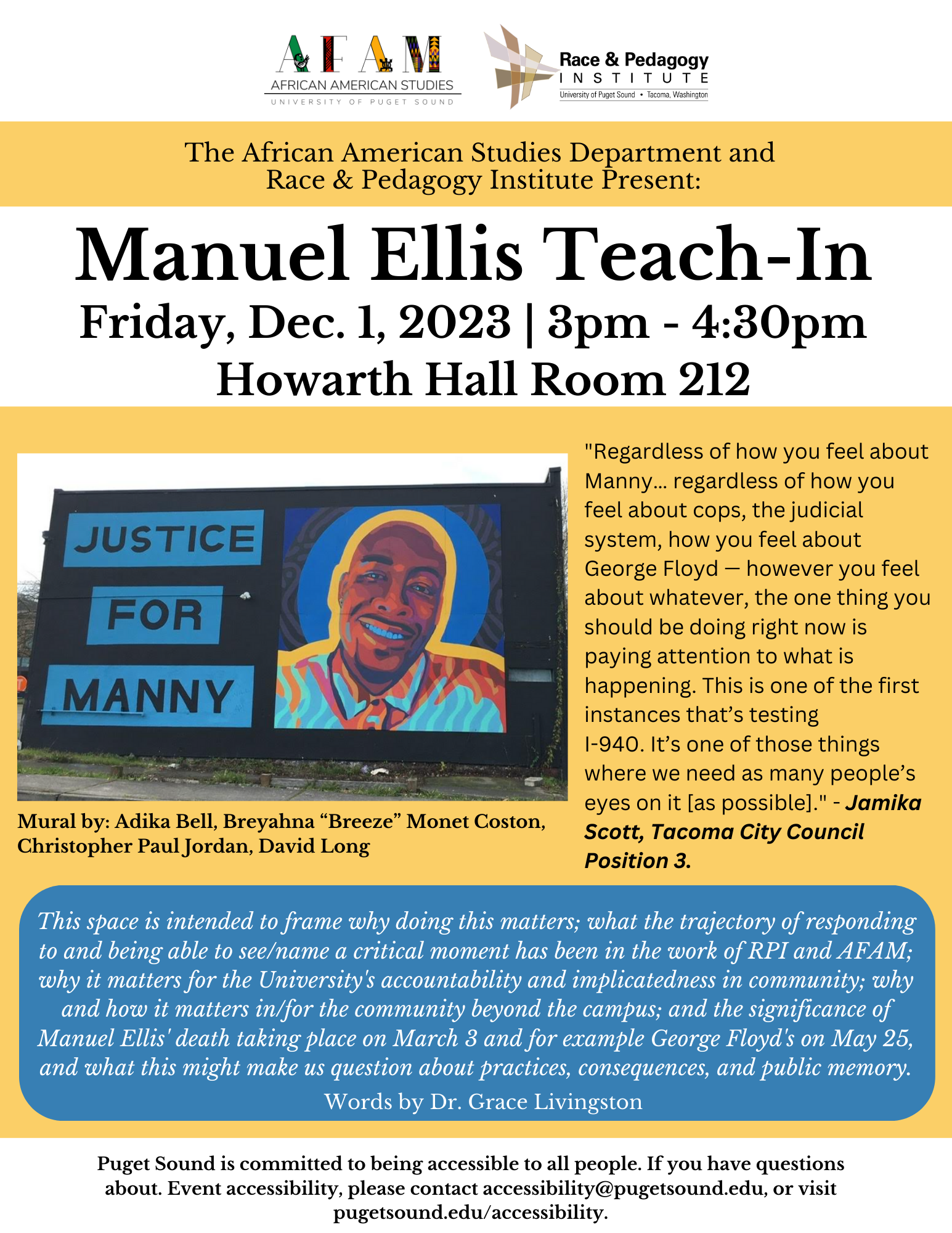 Manuel Ellis Teach-In
