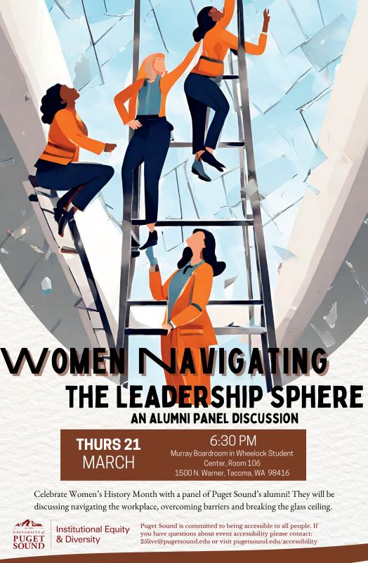 Illustration of women climbing a ladder