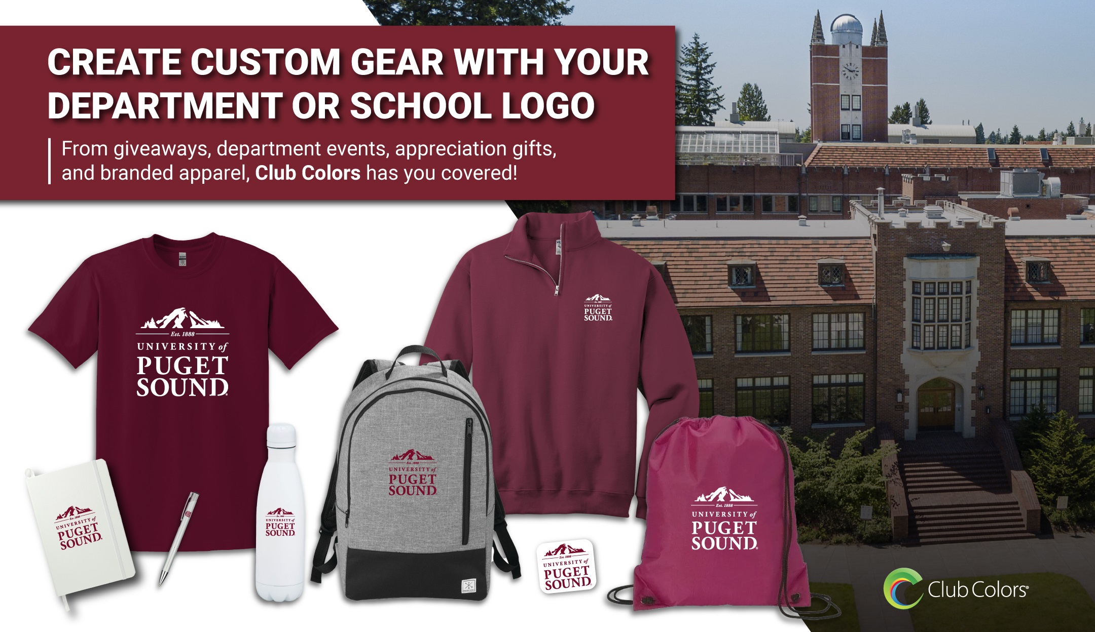 Create custom gear with your department or school logo.