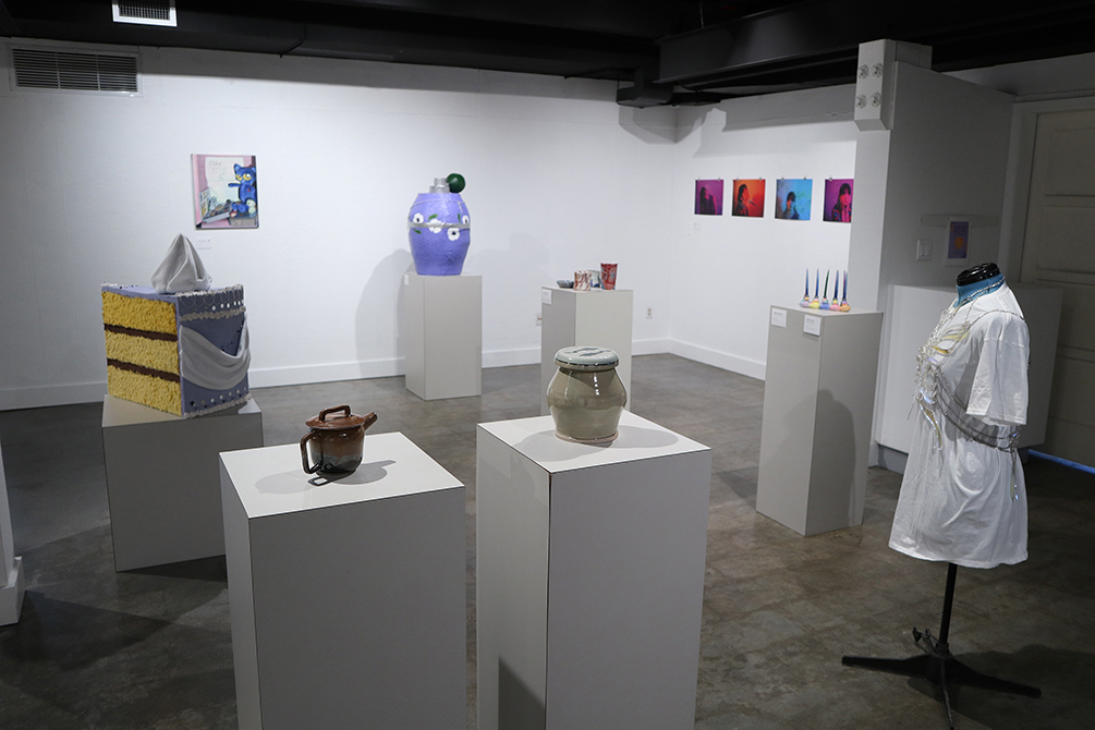 art student exhibition gallery installation