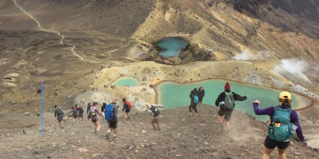 Students on a geology trip to New Zealand