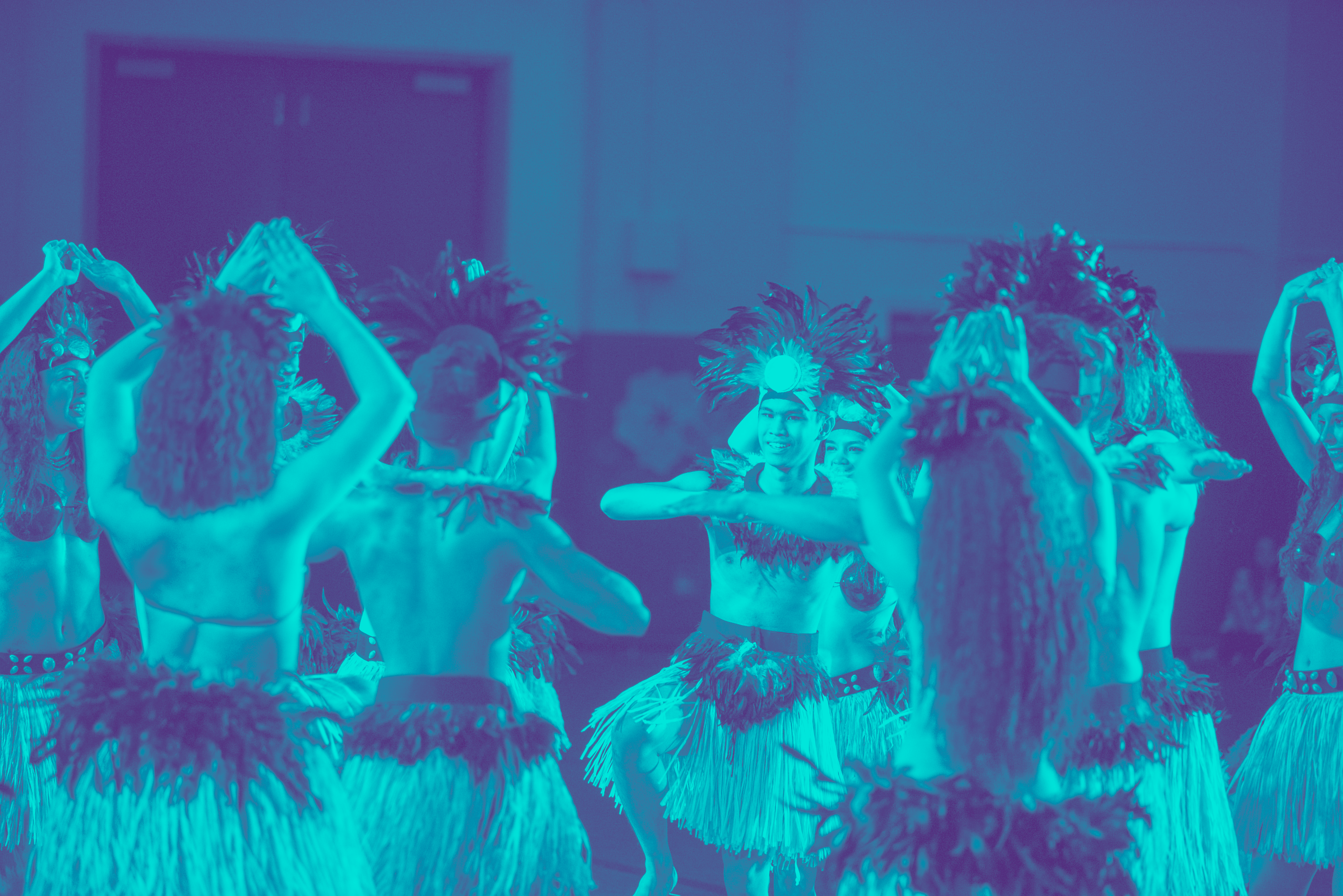 Pasifika students performing in costume