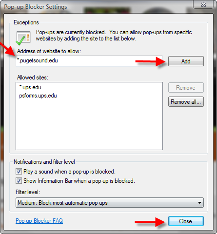 how to remove a pop up blocker in firefox