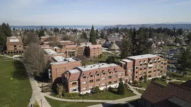 Drone view of campus