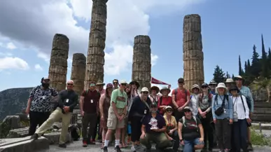 Alumni tour group in Greece.