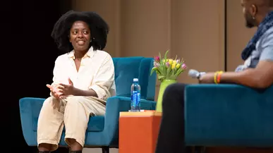 Author Yaa Gyazi and local artist Jabari Owens-Bailey