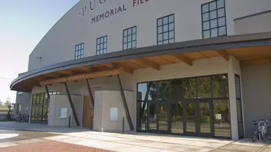 Exterior view of University of Puget Sound Memorial Fieldhouse