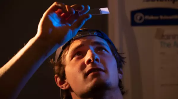 Student in science lab