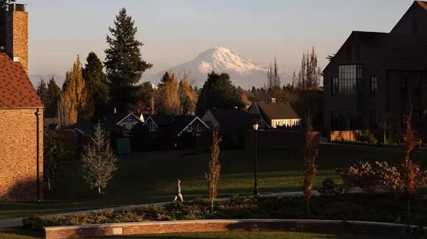 The sun sets over campus.