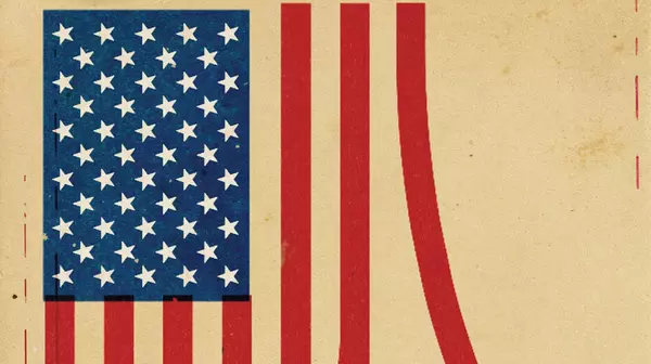 Illustration of the American flag by Gary Taxali