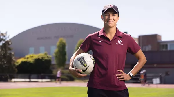 Women's soccer coach Stephanie Cox