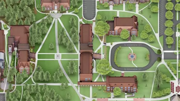 cropped view of the interactive campus map