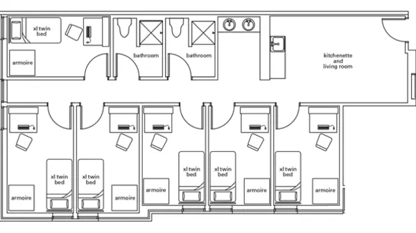 6-bedroom suite in Trimble Hall