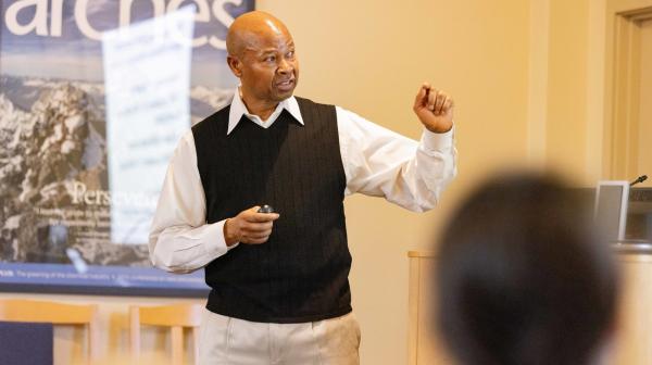 Professor in classroom