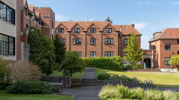 Harrington Residence Hall in the north quad