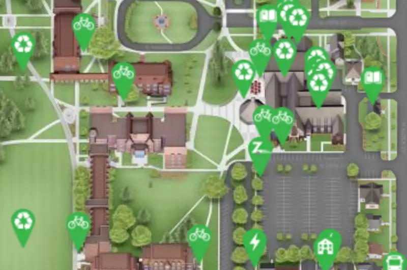 Sustainability view on the interactive campus map