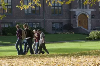 students in library