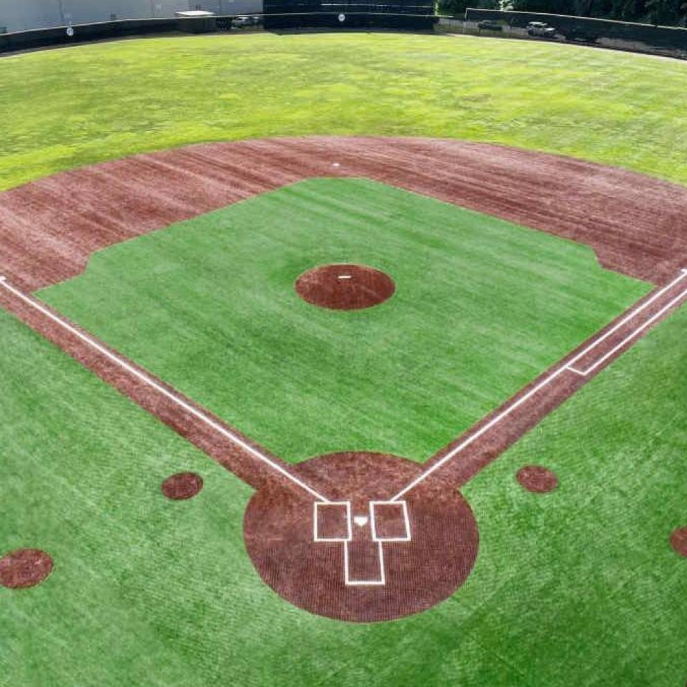 A rendering of Puget Sound's Baseball Field with planned future turf.