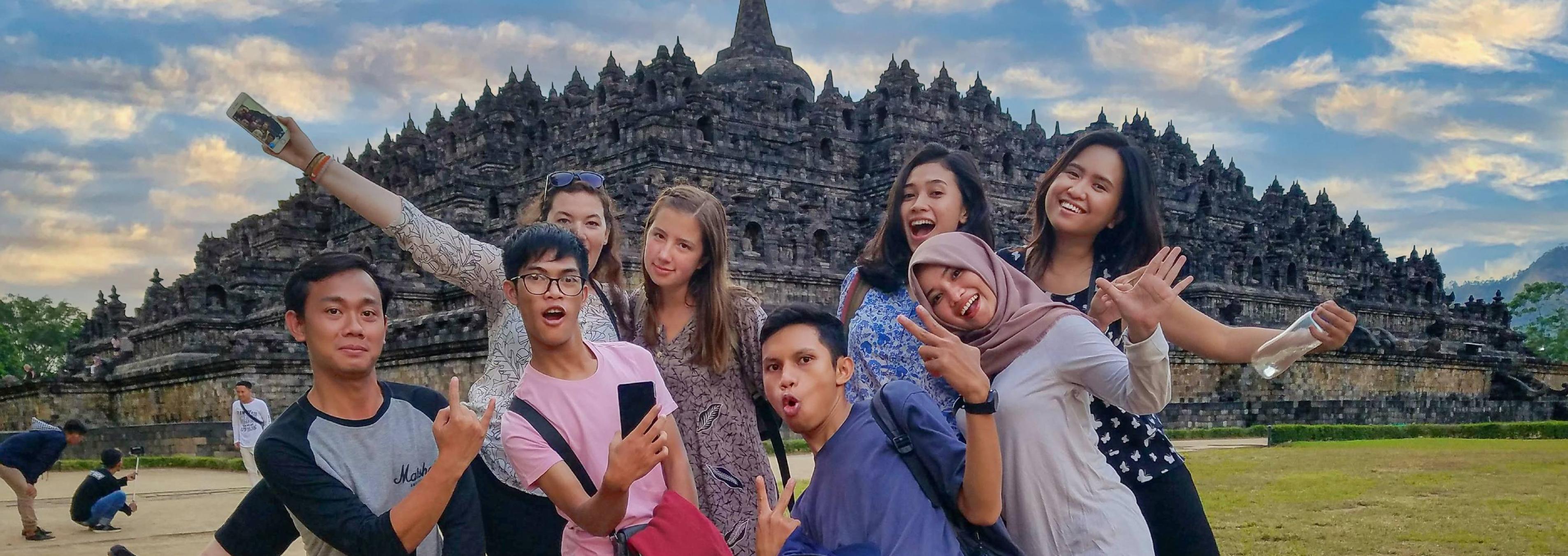 Students visiting Borobudur in 2017