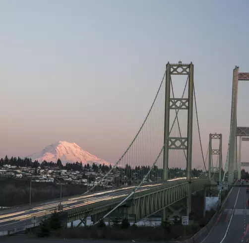 Tacoma Narrows and Mount Rainier