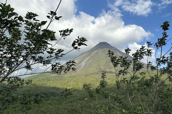 Arenal, an active volcano in Costa Rica visited by the Puget Sound Georneys trip in 2023.