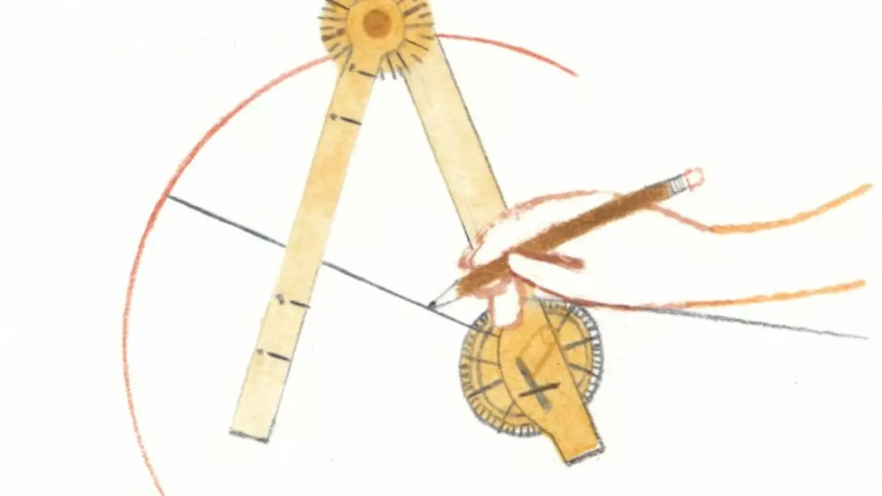 Drawing of a slide angle measure