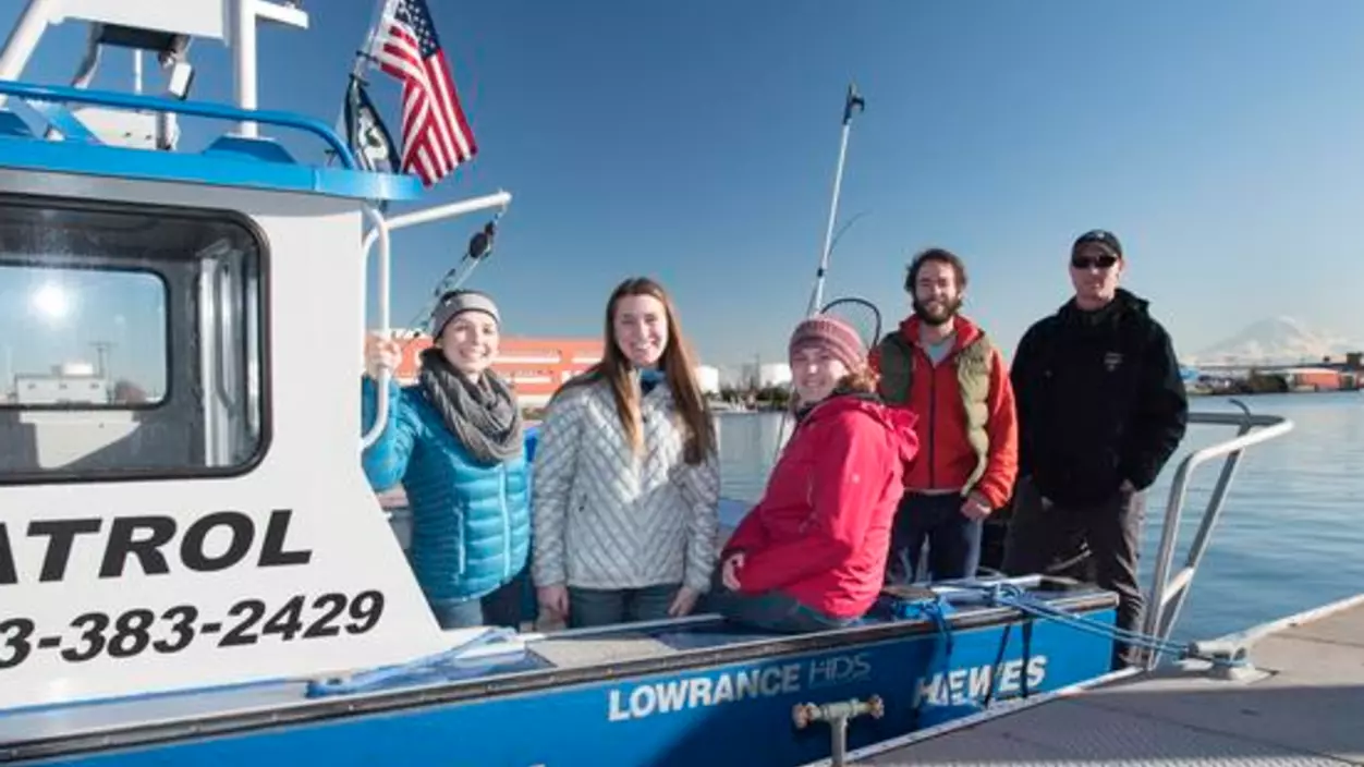 A group of people on a boat