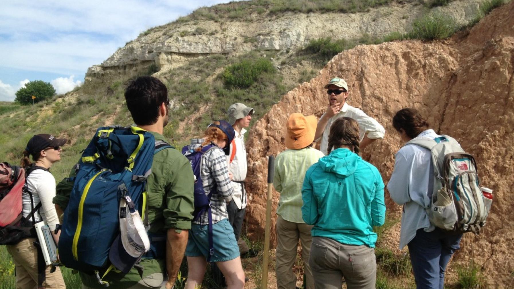 Geology fieldwork students in Kansas