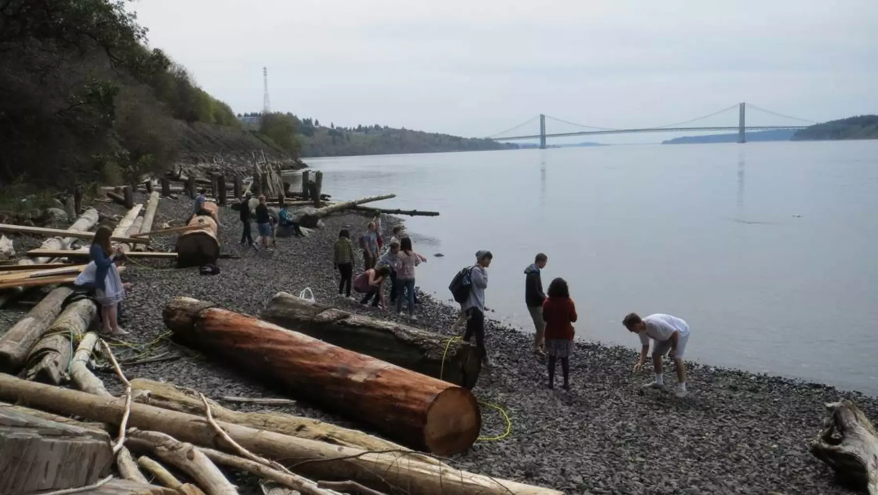 People standing on Owens Beach