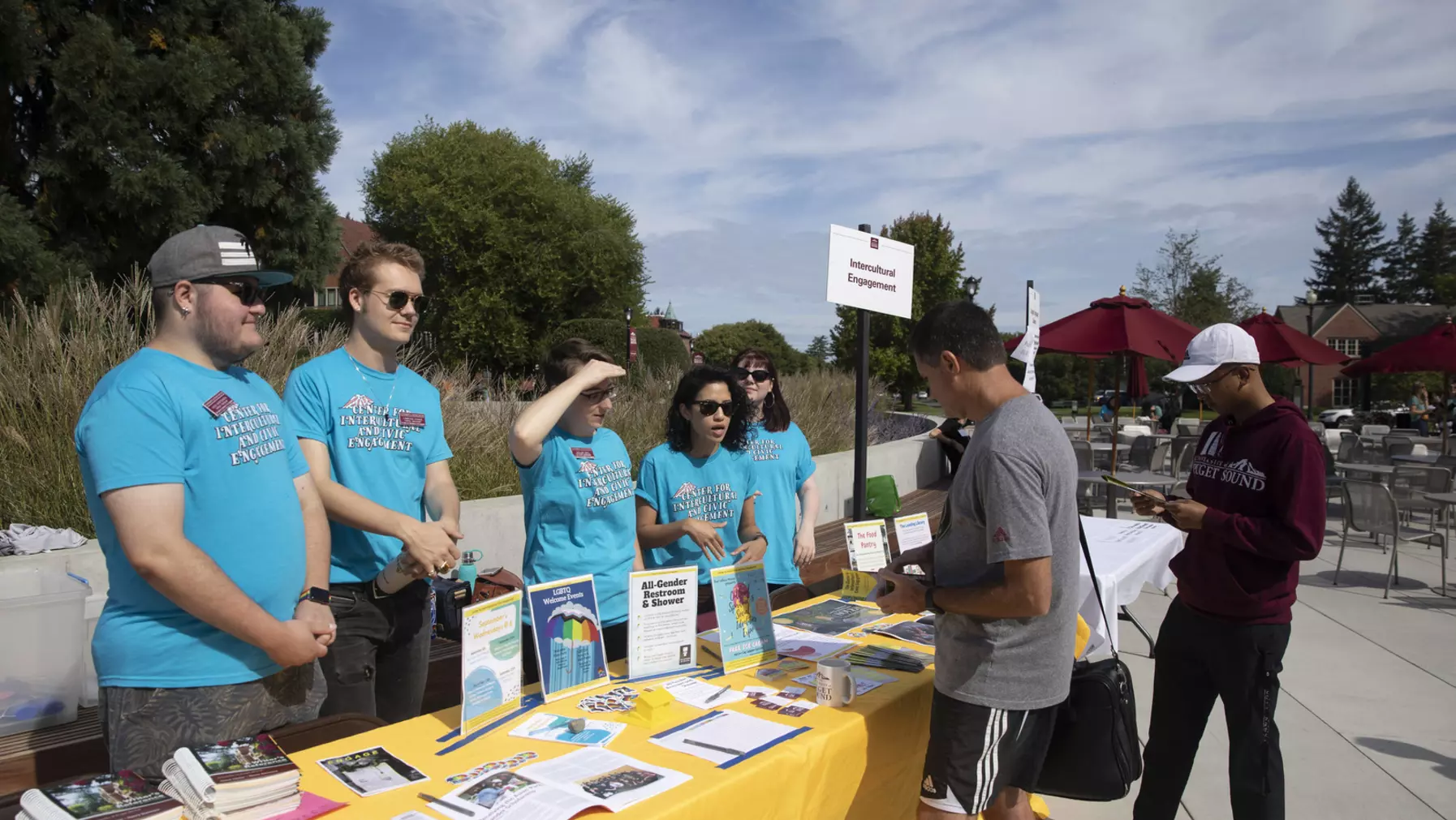 Check-in table at orientation