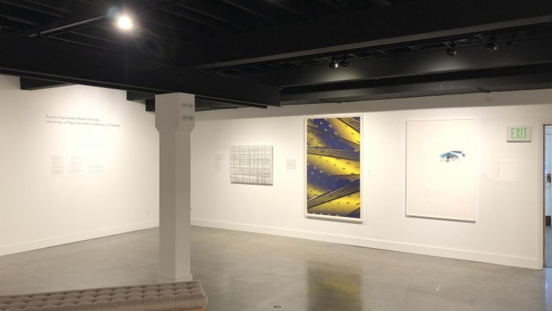 Artworks on a gallery wall