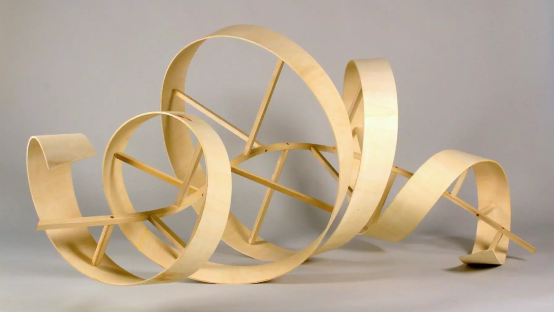 Ribbon like wood sculpture