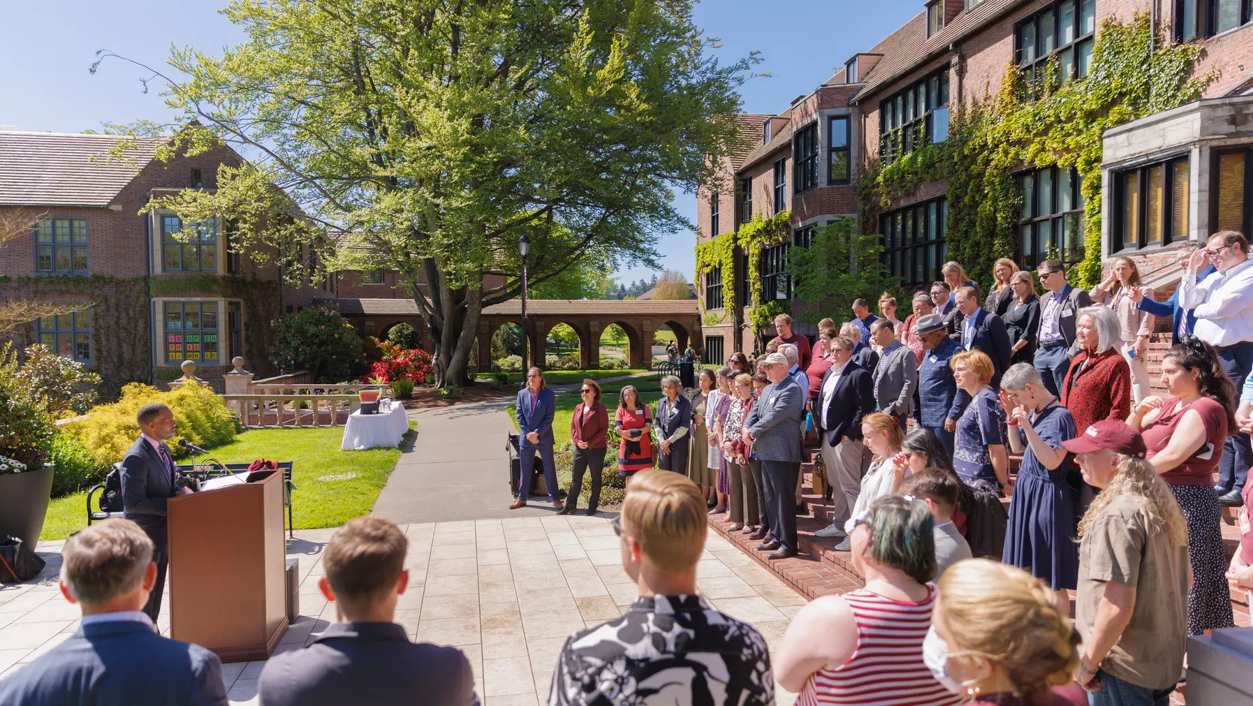 Acknowledging that 100 years ago, the Puget Sound community was breaking ground on Jones Hall, the oldest building on campus.