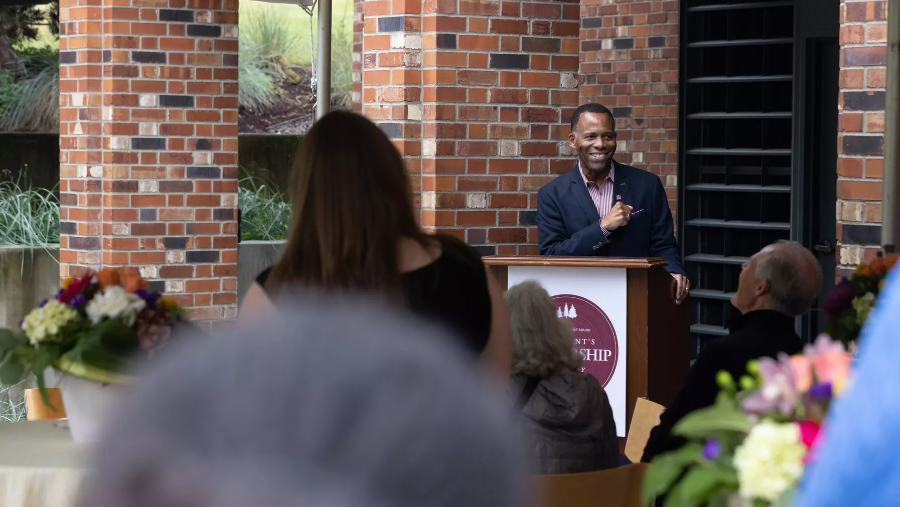 President Isiaah Crawford at the volunteer recognition reception.