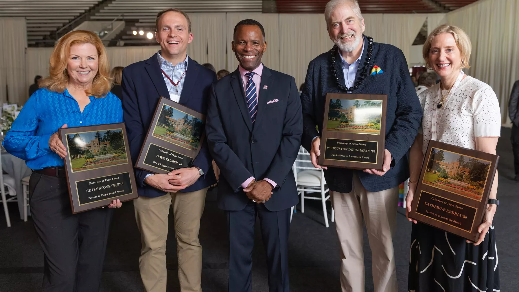 The 2023 alumni award winners with President Isiaah Crawford.