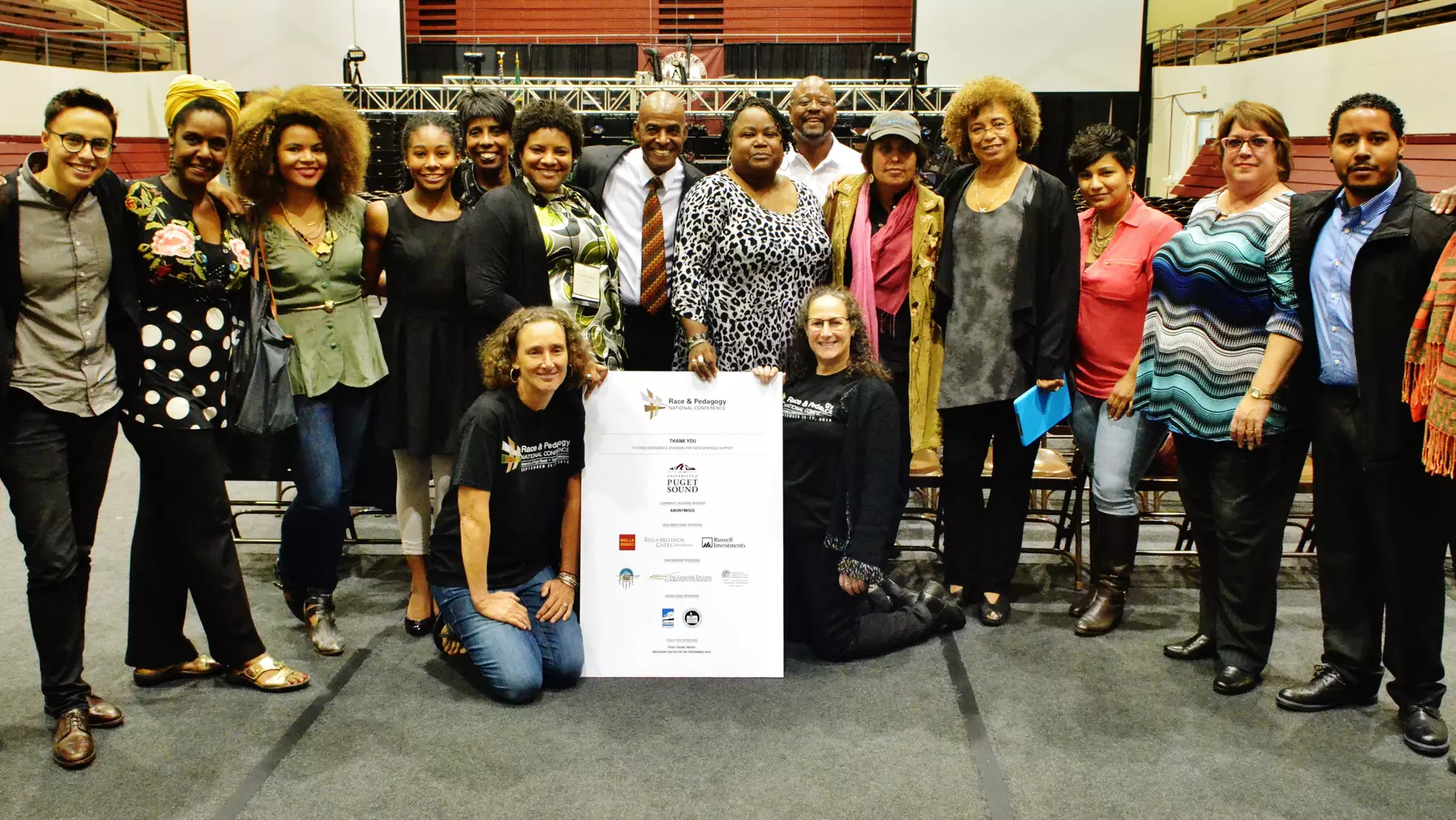 RPI Leadership Team and Community Members with Winona LaDuke and Angela Davis in a group photo at the conclusion of the 2014 RPNC.