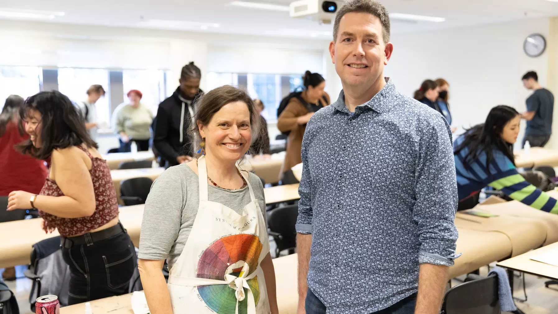 Professor of Art & Art History Elise Richman and Professor of Chemistry & Biochemistry Dan Burgard