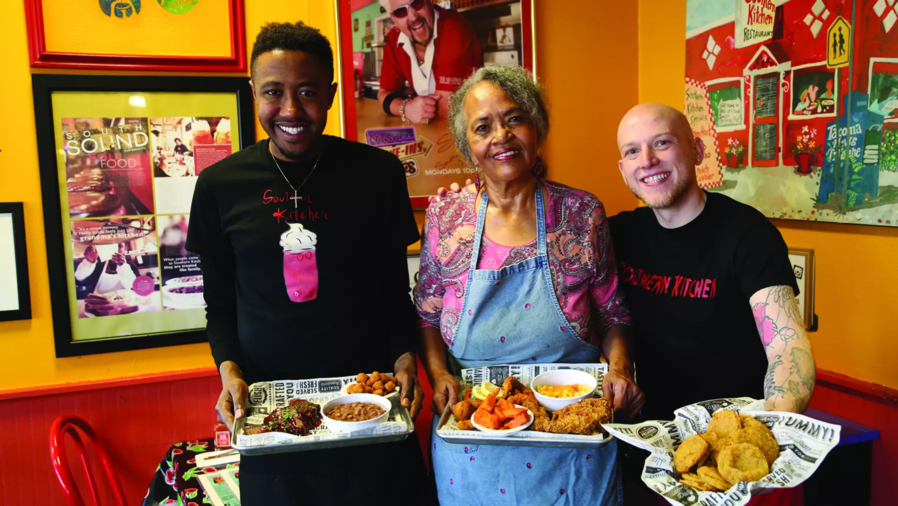 Staff at Southern Kitchen showcase some of their fare.