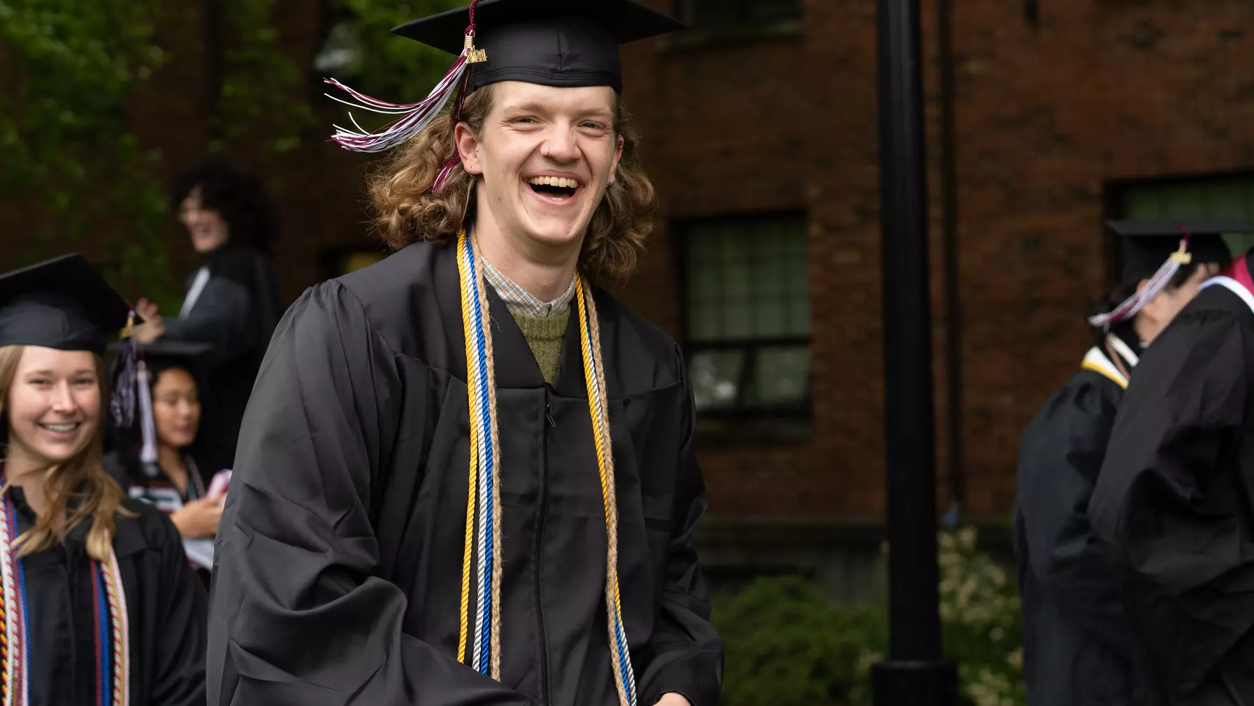 The walk to Baker Stadium for Commencement 2024