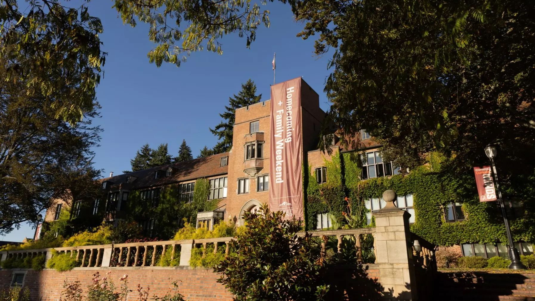 Jones Hall with the HFW banner