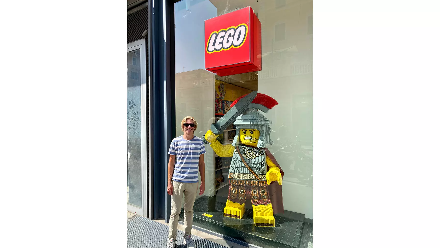 Hendrik Grzybowski '24 at the Lego Store in Rome in 2024