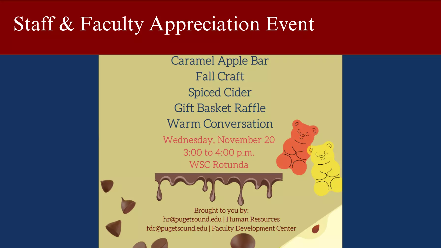 Advertisement for Staff and Faculty Appreciation Event