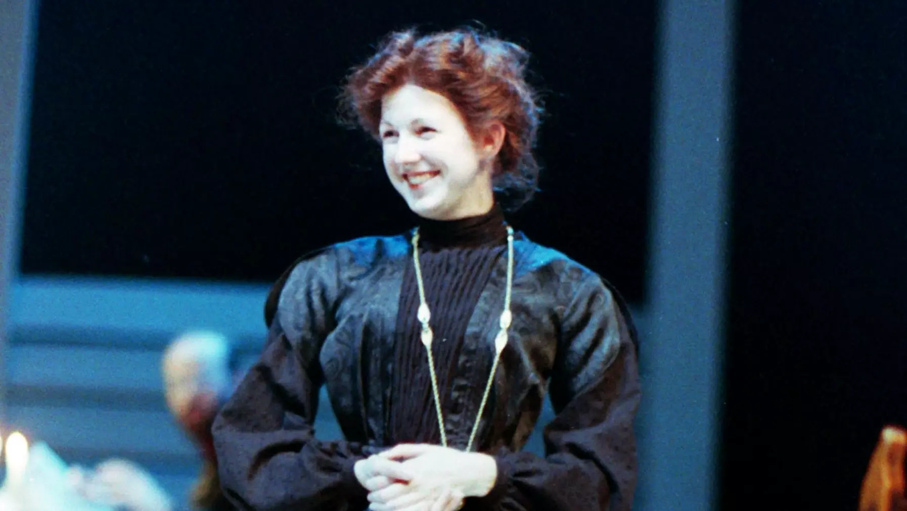 A student on stage in Three Sisters, Fall 2000