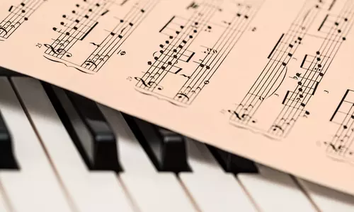 Piano and sheet music