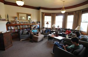 Students relax in Langlow House