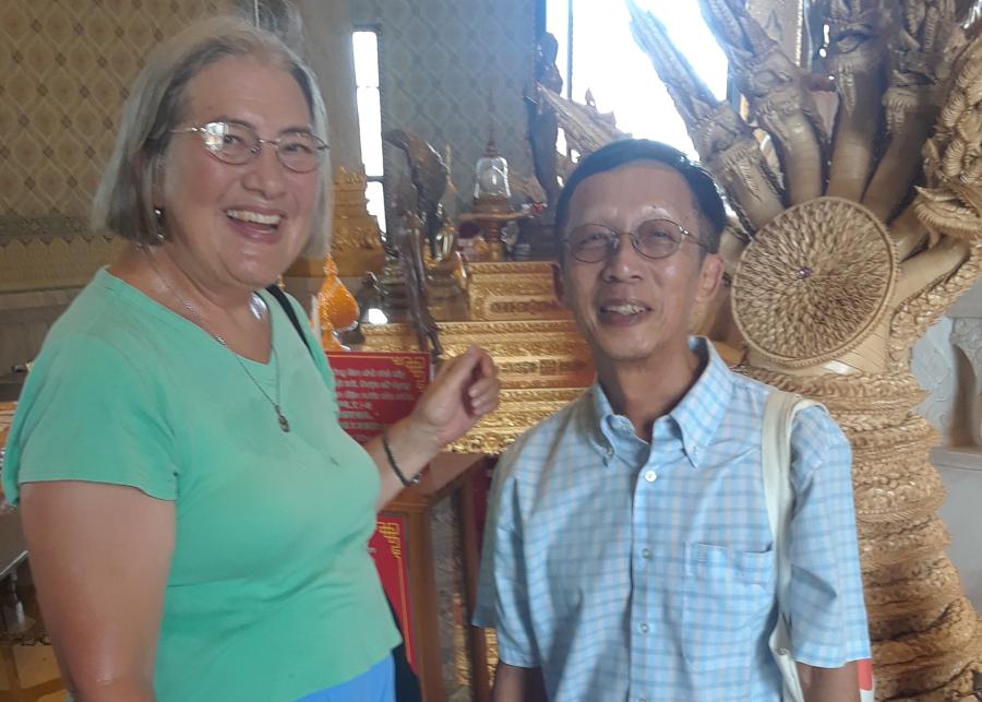Rev. June Fothergill ’78 revisiting a friend in Thailand.